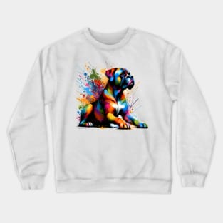 Vibrant Splashed Paint Perro de Presa Canario Art Crewneck Sweatshirt